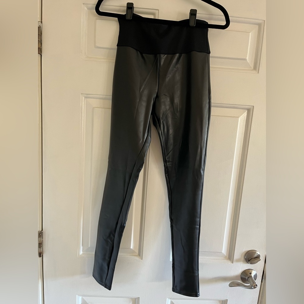 SPANX Black Faux Leather Leggings